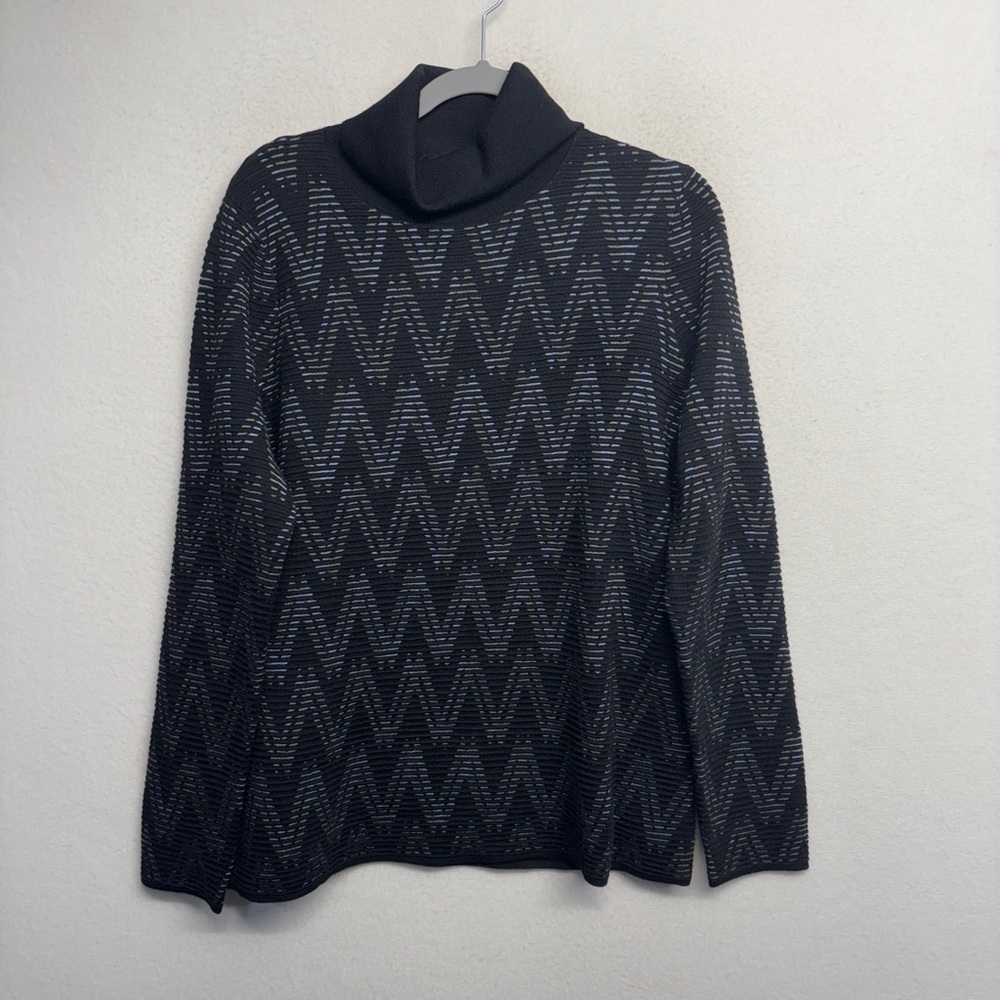 KRIMSON‎ KLOVER WOMENS BLACK MERINO WOOL BLEND TURTLENECK SWEATER XL